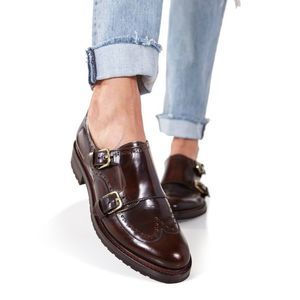 Mr. York Brown Leather Women’s Oxford  — The Office of Angela Scott Sz. 9.5